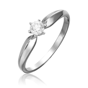 Помолвочное кольцо из белого золота с бриллиантом 01-0848-00-101-1120-30