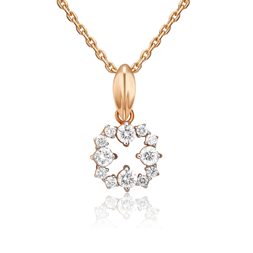 Подвеска из красного золота с бриллиантами 03-0106-00-101-1110-30