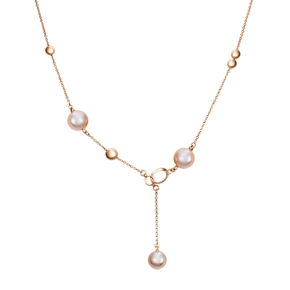 Колье из красного золота с жемчугом культивированным 07-0215-00-301-1110-31