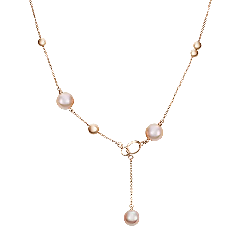 Колье из красного золота с жемчугом культивированным 07-0215-00-301-1110-31