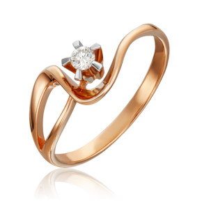 Кольцо из комбинированного золота с бриллиантом 01-0003-00-101-1111-30