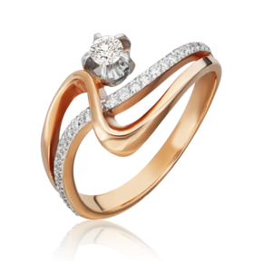 Кольцо из комбинированного золота с бриллиантами 01-0005-00-101-1111-30