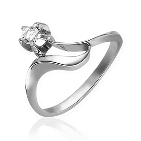 Кольцо из белого золота с бриллиантом 01-0008-00-101-1120-30