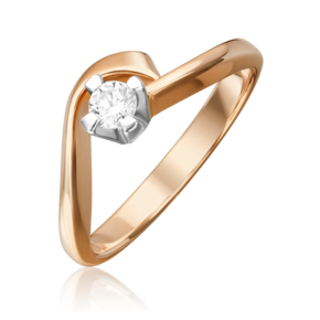 Кольцо из комбинированного золота с бриллиантом 01-0013-00-101-1111-30