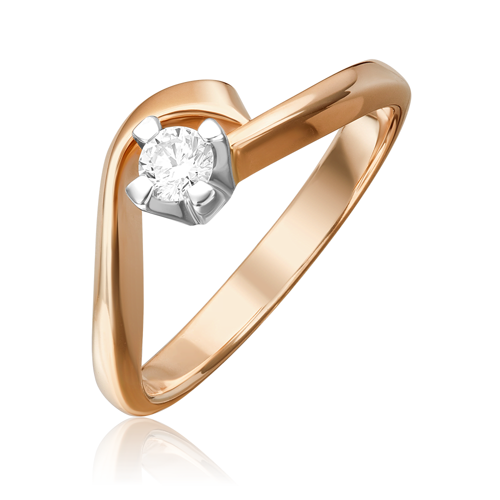 Кольцо из комбинированного золота с бриллиантом 01-0013-00-101-1111-30