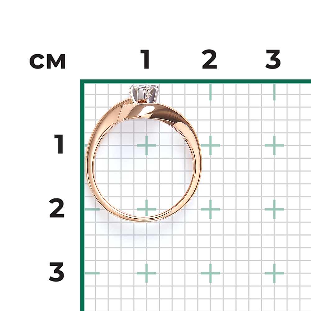 Кольцо из комбинированного золота с бриллиантом 01-0013-00-101-1111-30