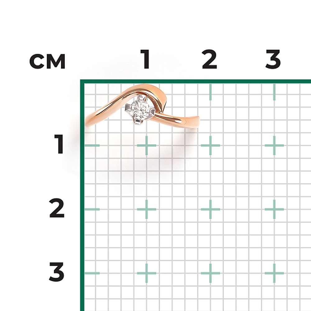 Кольцо из комбинированного золота с бриллиантом 01-0013-00-101-1111-30