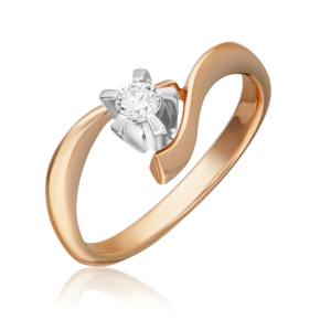 Кольцо из комбинированного золота с бриллиантом 01-0015-00-101-1111-30