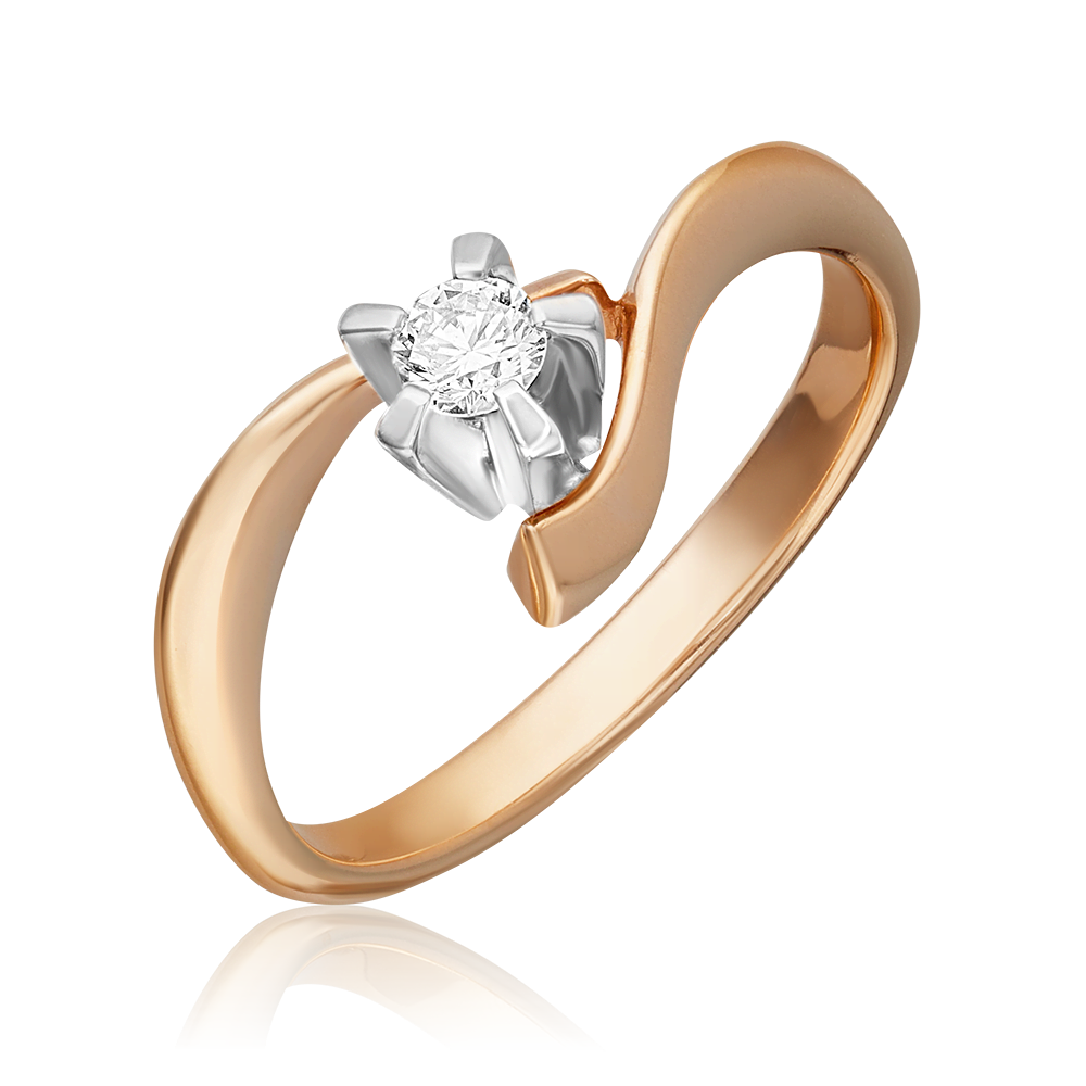 Кольцо из комбинированного золота с бриллиантом 01-0015-00-101-1111-30