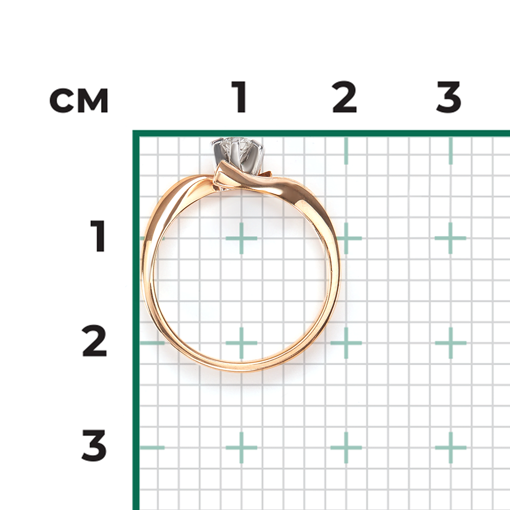 Кольцо из комбинированного золота с бриллиантом 01-0015-00-101-1111-30