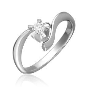 Кольцо из белого золота с бриллиантом 01-0016-00-101-1120-30