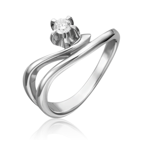 Кольцо из белого золота с бриллиантом 01-0018-00-101-1120-30