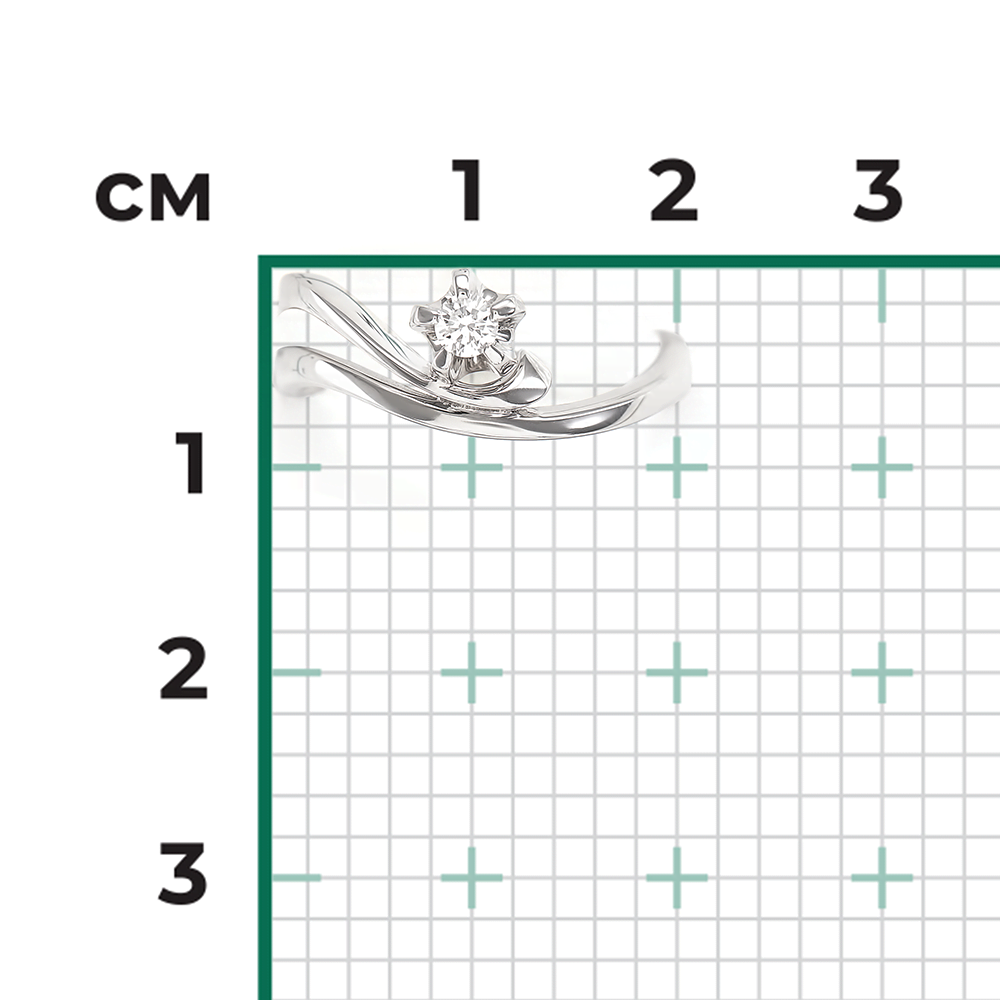 Кольцо из белого золота с бриллиантом 01-0018-00-101-1120-30