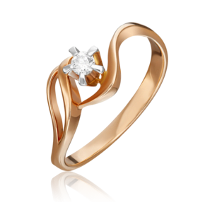 Кольцо из комбинированного золота с бриллиантом 01-0019-00-101-1111-30