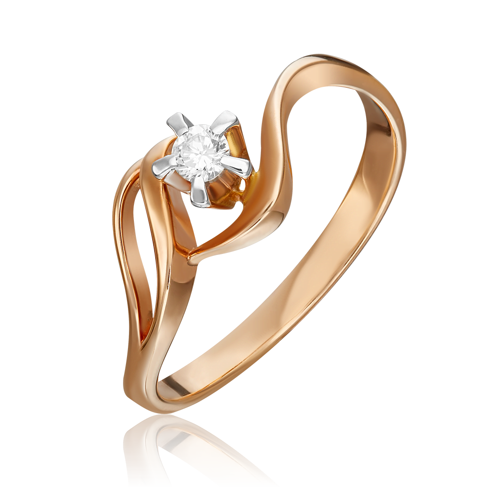 Кольцо из комбинированного золота с бриллиантом 01-0019-00-101-1111-30
