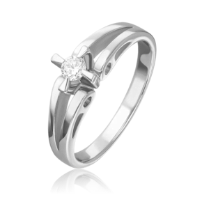 Кольцо из белого золота с бриллиантом 01-0033-00-101-1120-30