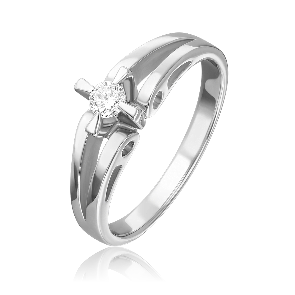 Кольцо из белого золота с бриллиантом 01-0033-00-101-1120-30