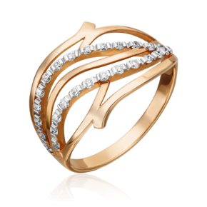 Кольцо из красного золота с бриллиантами 01-0036-00-101-1110-30