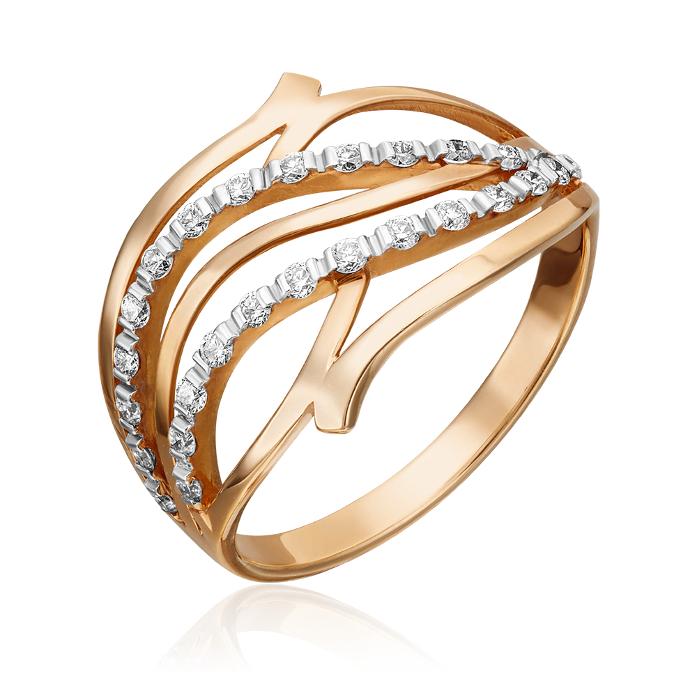 Кольцо из красного золота с бриллиантами 01-0036-00-101-1110-30