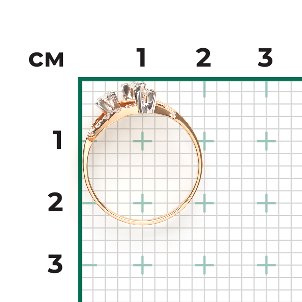 Кольцо из красного золота с бриллиантами 01-0039-00-101-1110-30