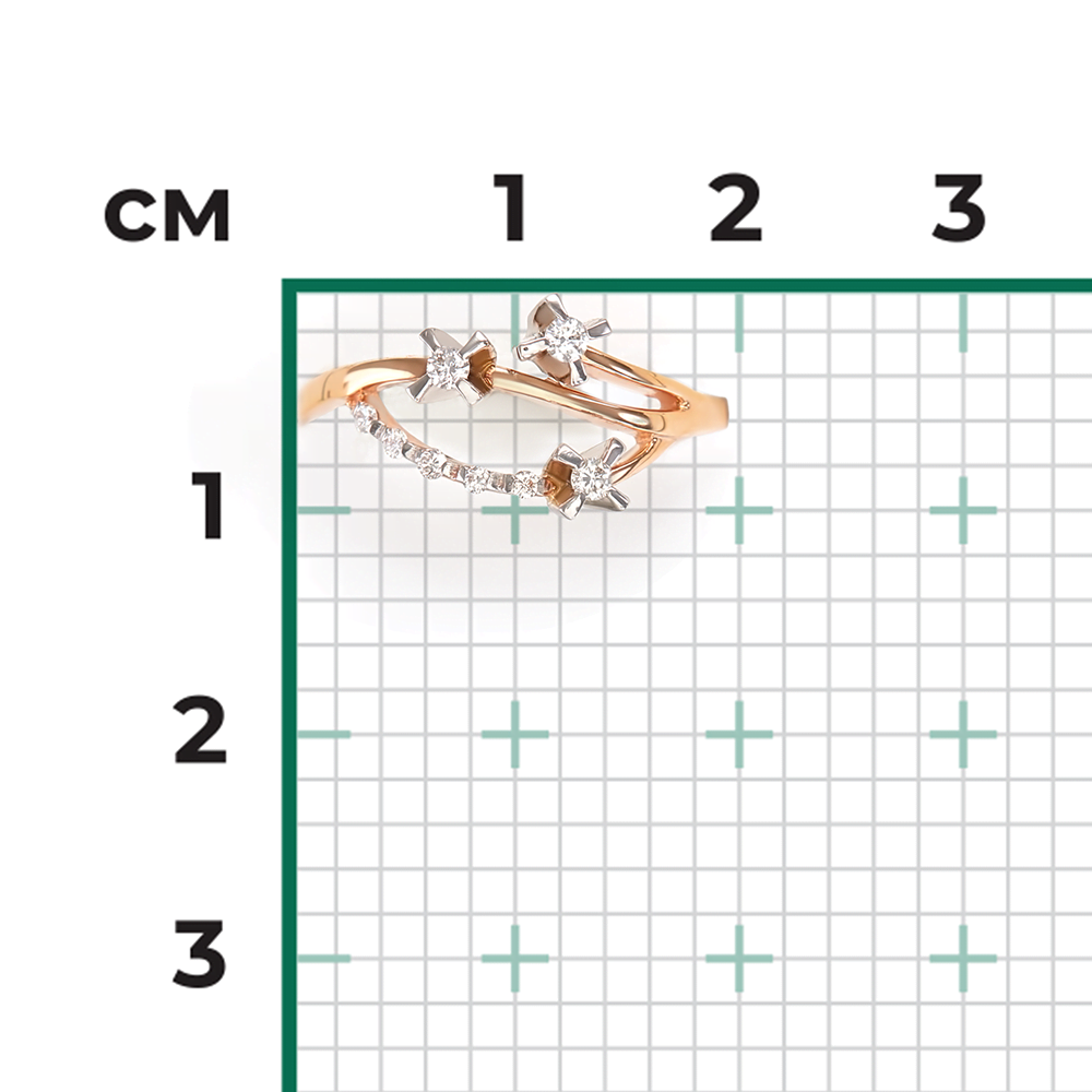 Кольцо из красного золота с бриллиантами 01-0039-00-101-1110-30