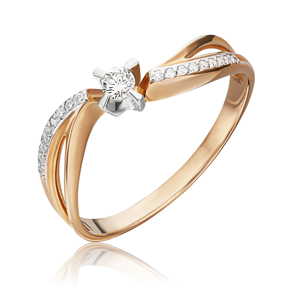 Кольцо из комбинированного золота с бриллиантами 01-0041-00-101-1111-30