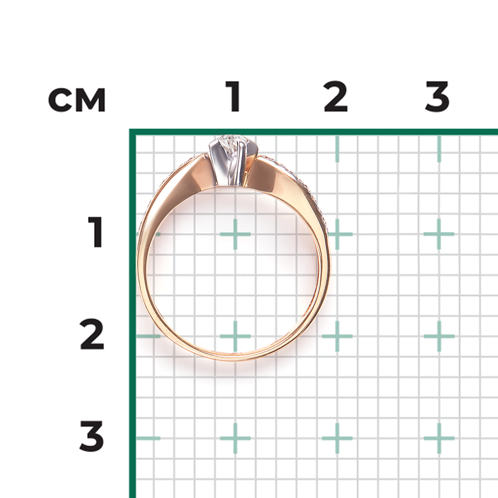 Кольцо из комбинированного золота с бриллиантами 01-0041-00-101-1111-30