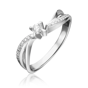Кольцо из белого золота с бриллиантами
