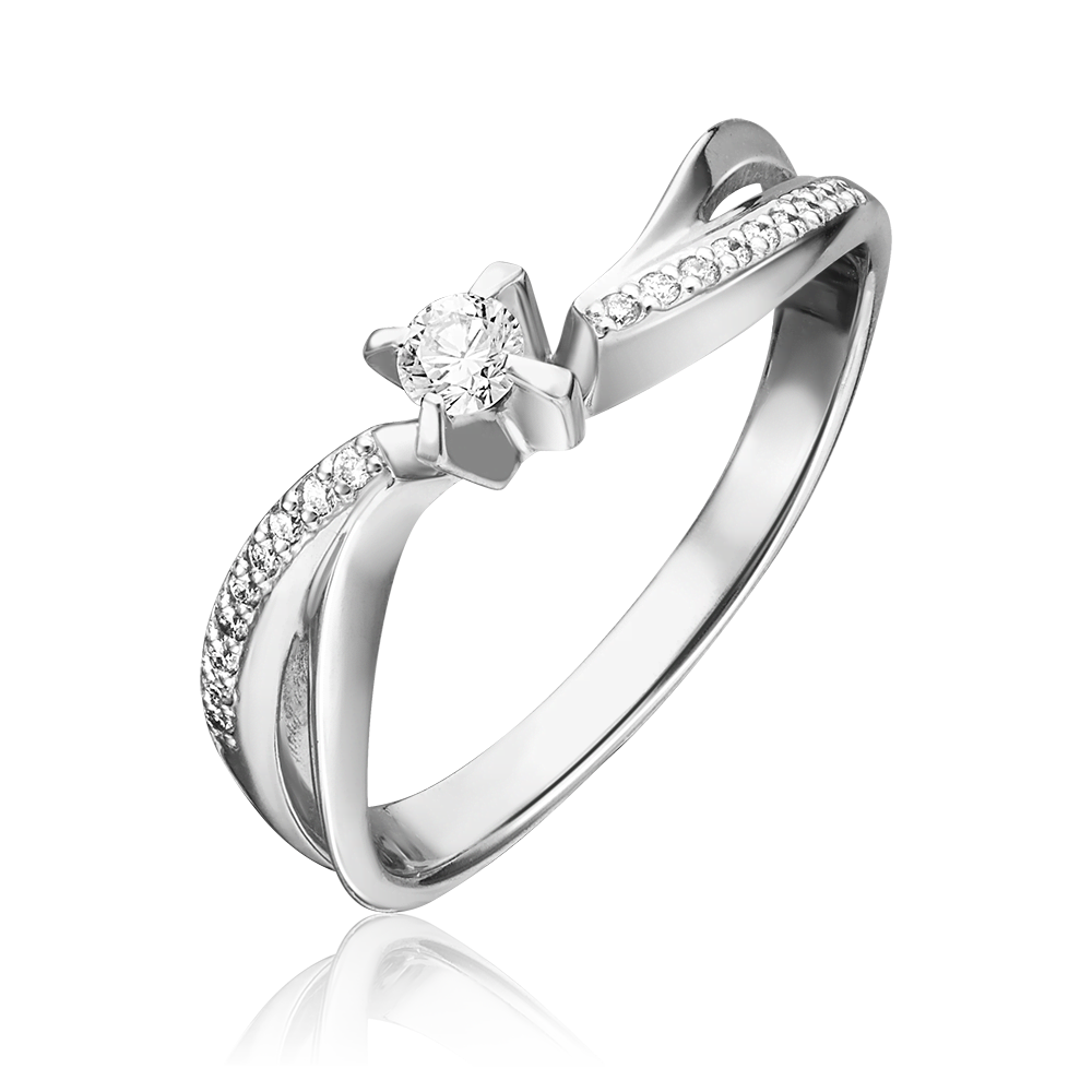 Кольцо из белого золота с бриллиантами 01-0042-00-101-1120-30