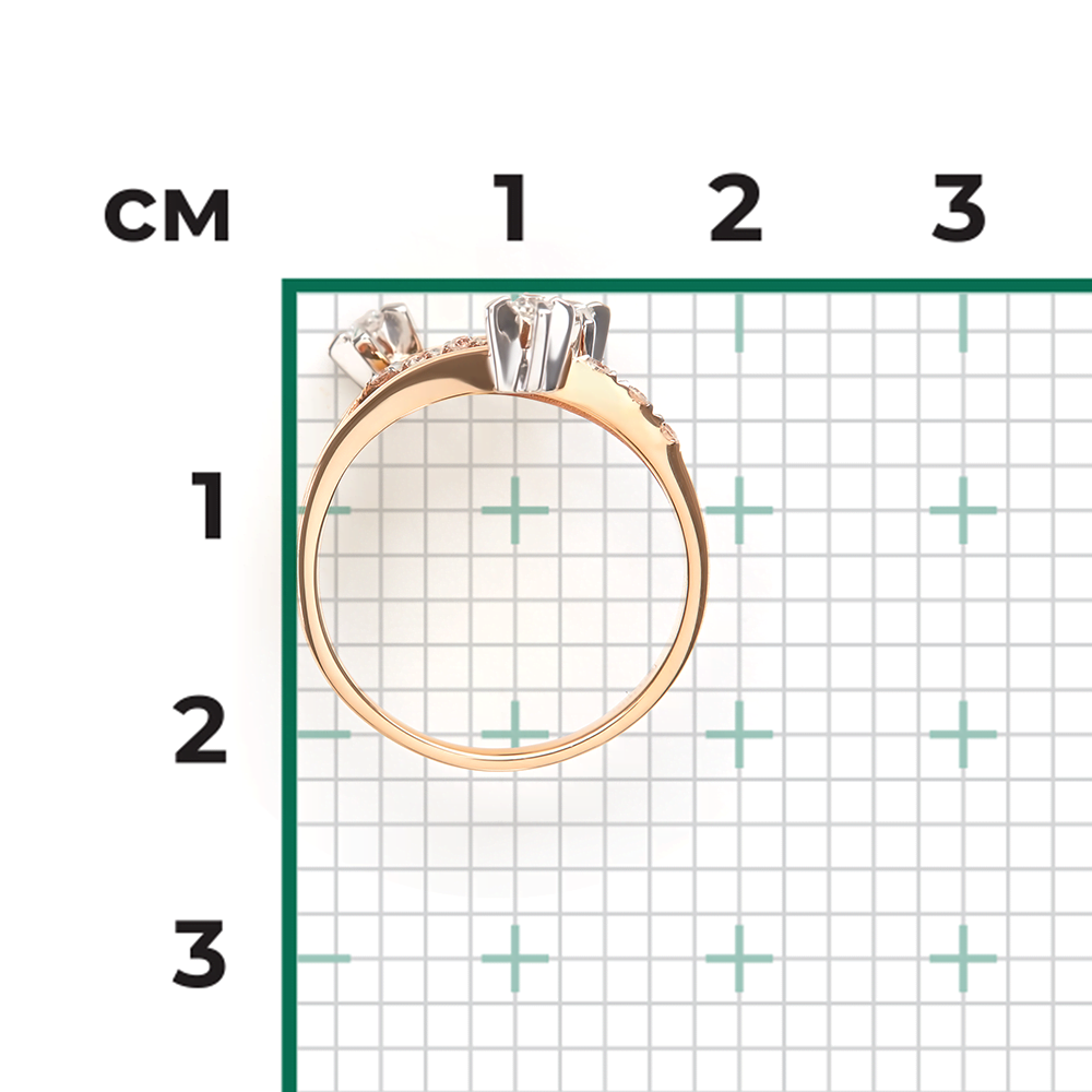 Кольцо из красного золота с бриллиантами 01-0043-00-101-1110-30