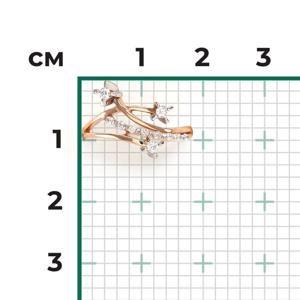Кольцо из красного золота с бриллиантами 01-0043-00-101-1110-30
