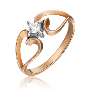 Кольцо из комбинированного золота с бриллиантом 01-0055-00-101-1111-30