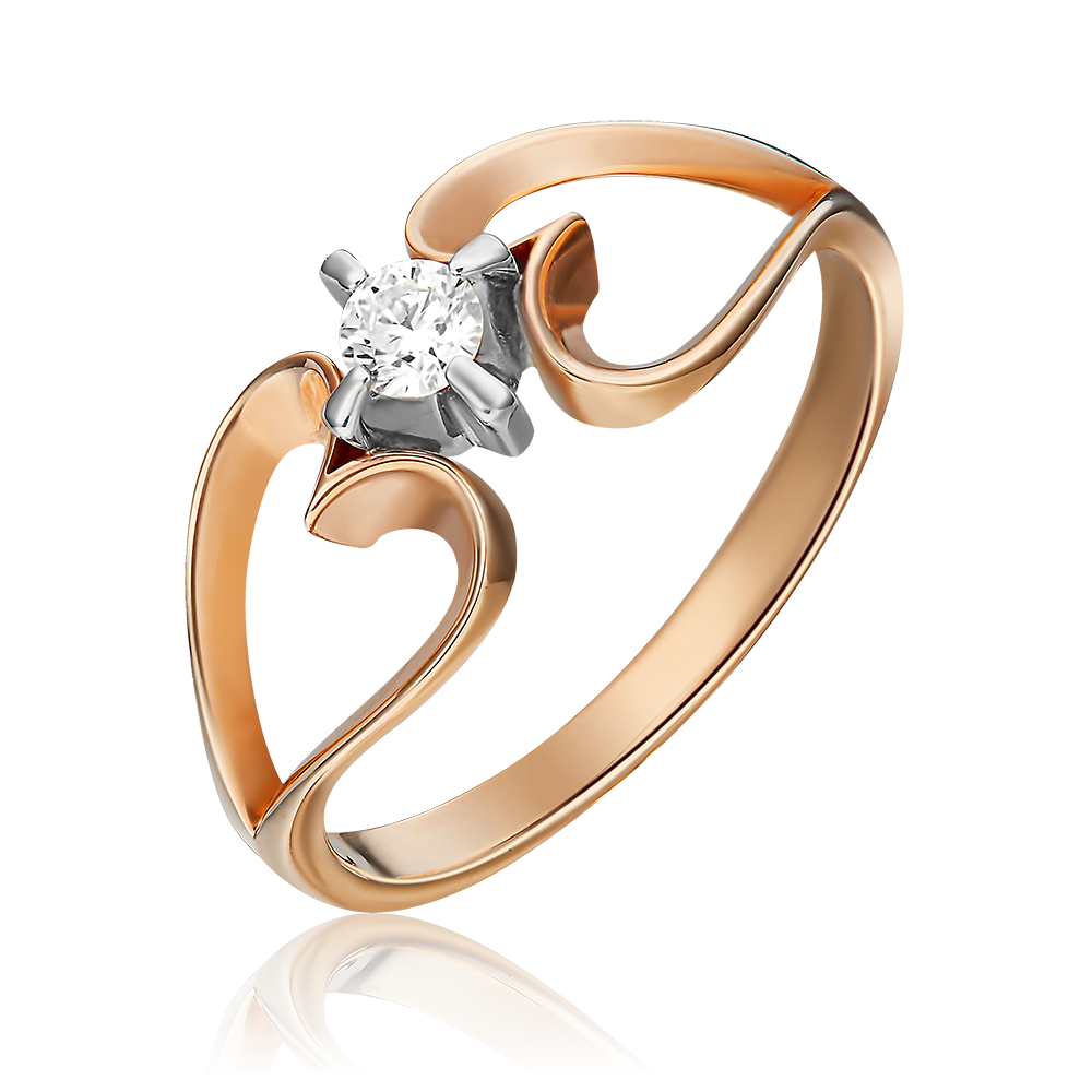 Кольцо из комбинированного золота с бриллиантом 01-0055-00-101-1111-30