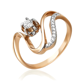 Кольцо из комбинированного золота с бриллиантами 01-0057-00-101-1111-30