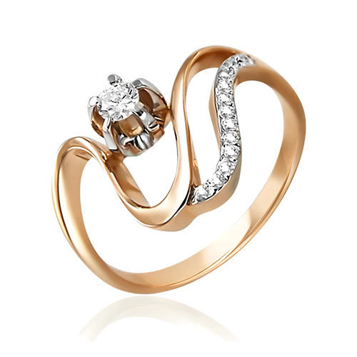 Кольцо из комбинированного золота с бриллиантами 01-0057-00-101-1111-30