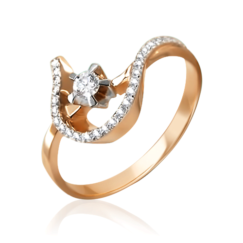 Кольцо из комбинированного золота с бриллиантами 01-0059-00-101-1111-30