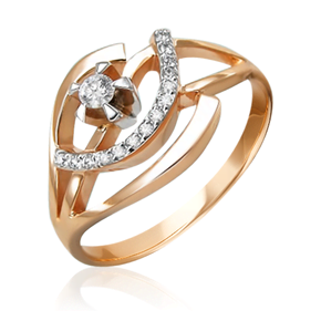 Кольцо из комбинированного золота с бриллиантами 01-0077-00-101-1111-30