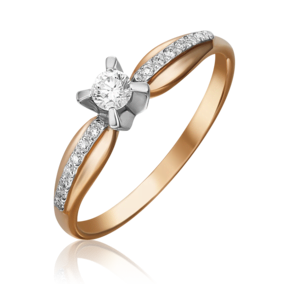 Кольцо из комбинированного золота с бриллиантами 01-0081-00-101-1111-30