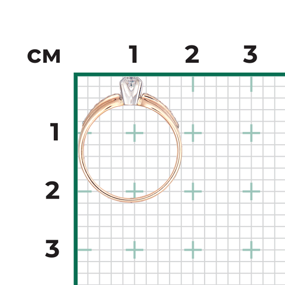 Кольцо из комбинированного золота с бриллиантами 01-0081-00-101-1111-30