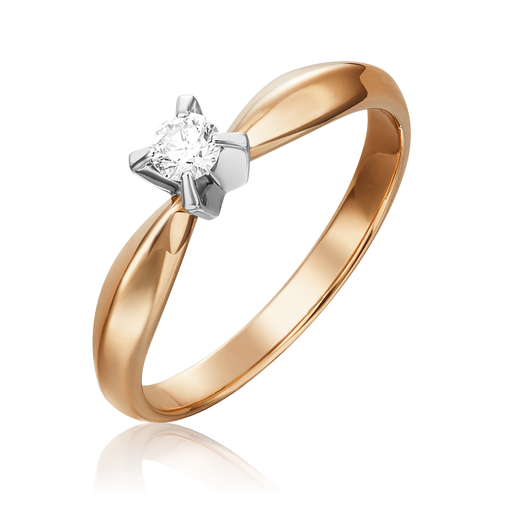 Кольцо из комбинированного золота с бриллиантом 01-0083-00-101-1111-30