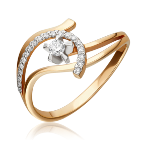 Кольцо из комбинированного золота с бриллиантами 01-0085-00-101-1111-30