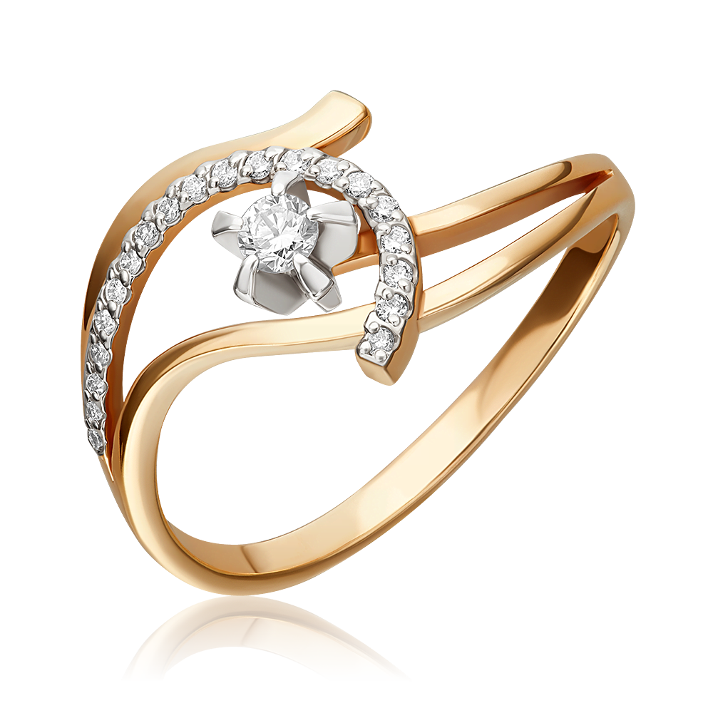 Кольцо из комбинированного золота с бриллиантами 01-0085-00-101-1111-30