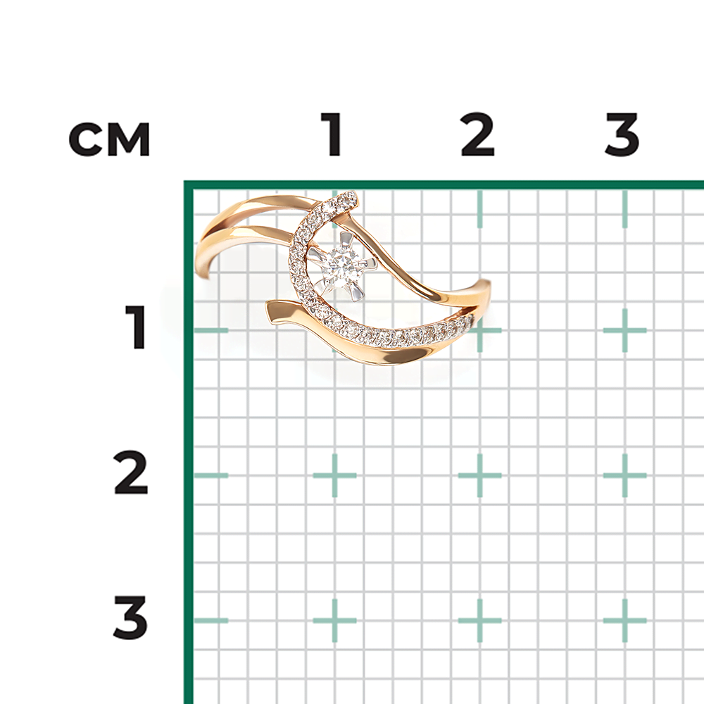 Кольцо из комбинированного золота с бриллиантами 01-0085-00-101-1111-30