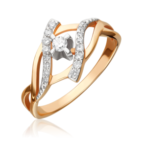 Кольцо из комбинированного золота с бриллиантами 01-0091-00-101-1111-30