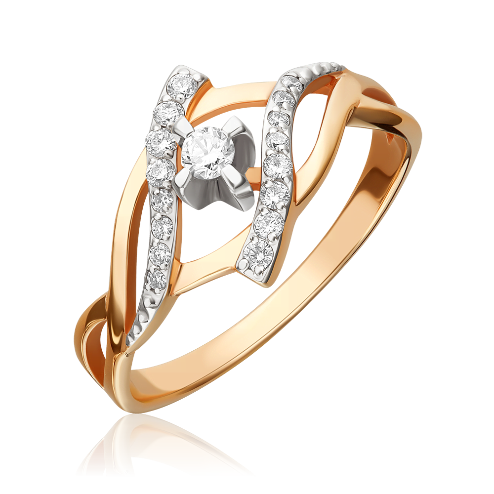 Кольцо из комбинированного золота с бриллиантами 01-0091-00-101-1111-30