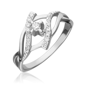Кольцо из белого золота с бриллиантами 01-0092-00-101-1120-30
