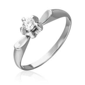 Кольцо из белого золота с бриллиантом