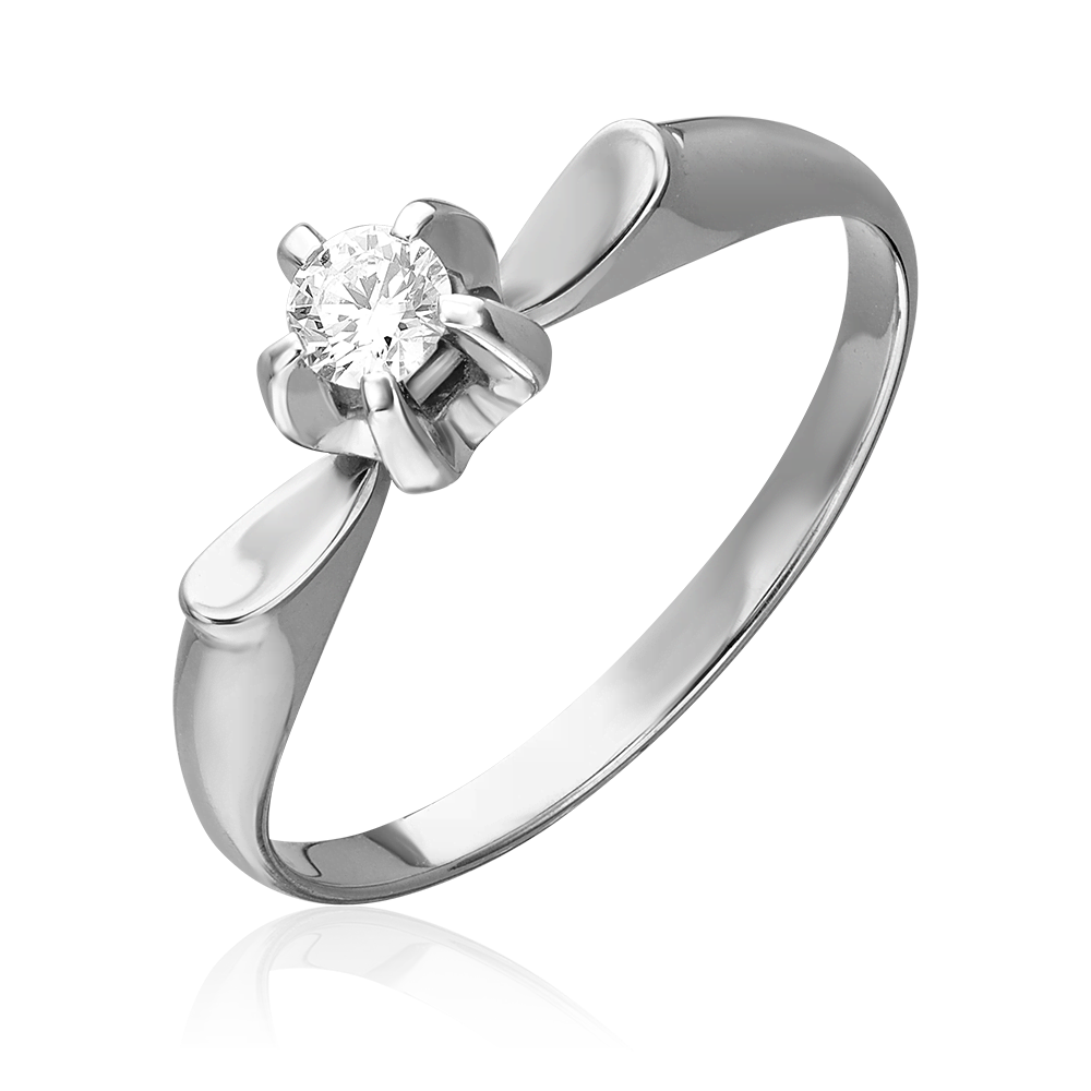Кольцо из белого золота с бриллиантом 01-0102-00-101-1120-30