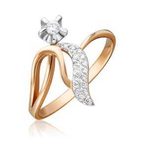 Кольцо из комбинированного золота с бриллиантами 01-0105-00-101-1111-30