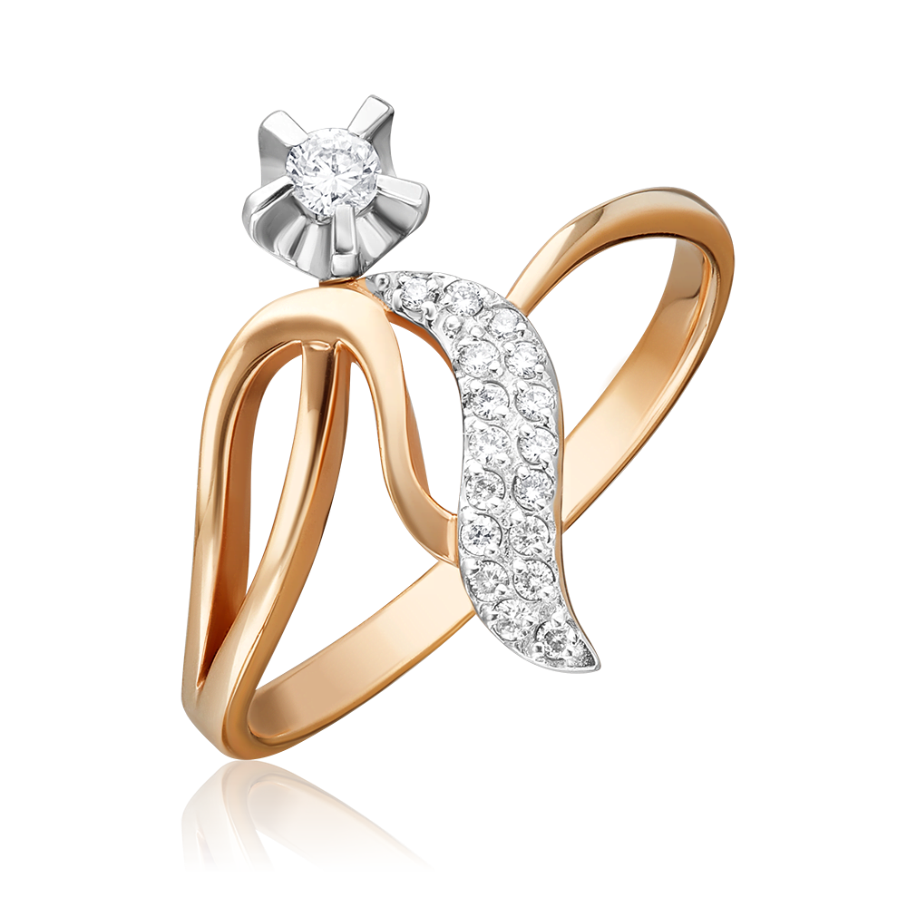 Кольцо из комбинированного золота с бриллиантами 01-0105-00-101-1111-30